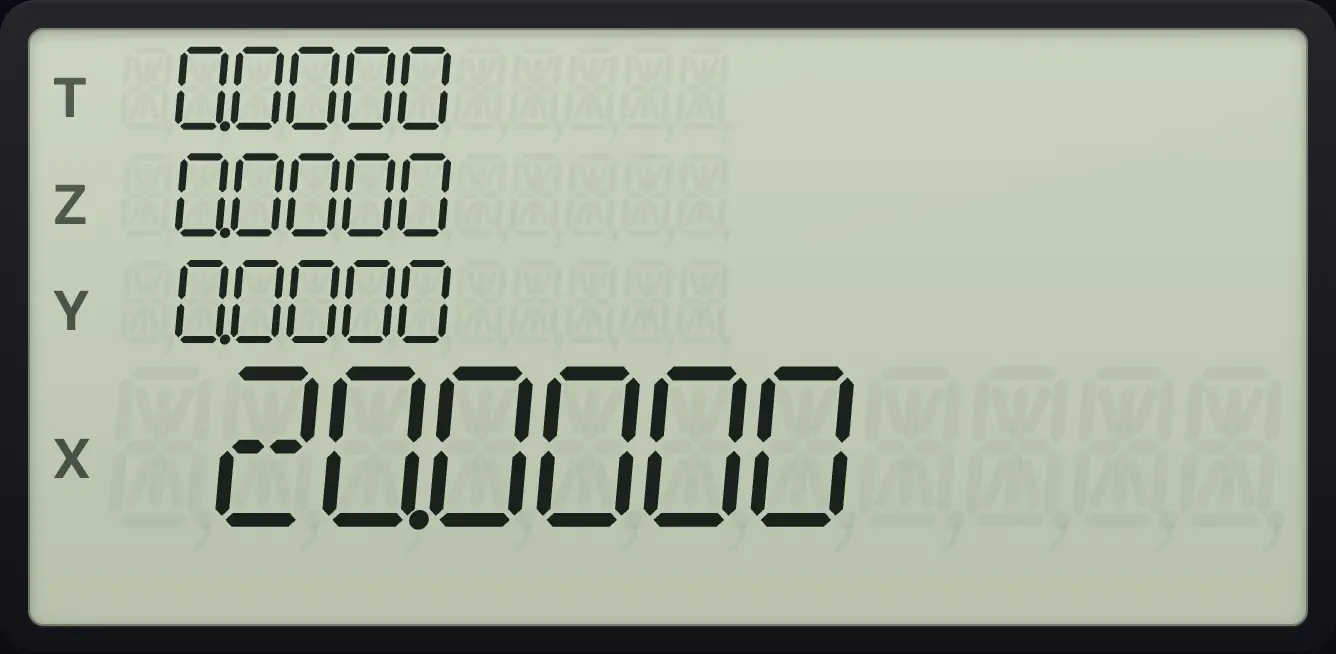 Result of the example "A result lifts the stack when you type a new number" The display shows: 0.0000 / 0.0000 / 0.0000 / 20.0000.