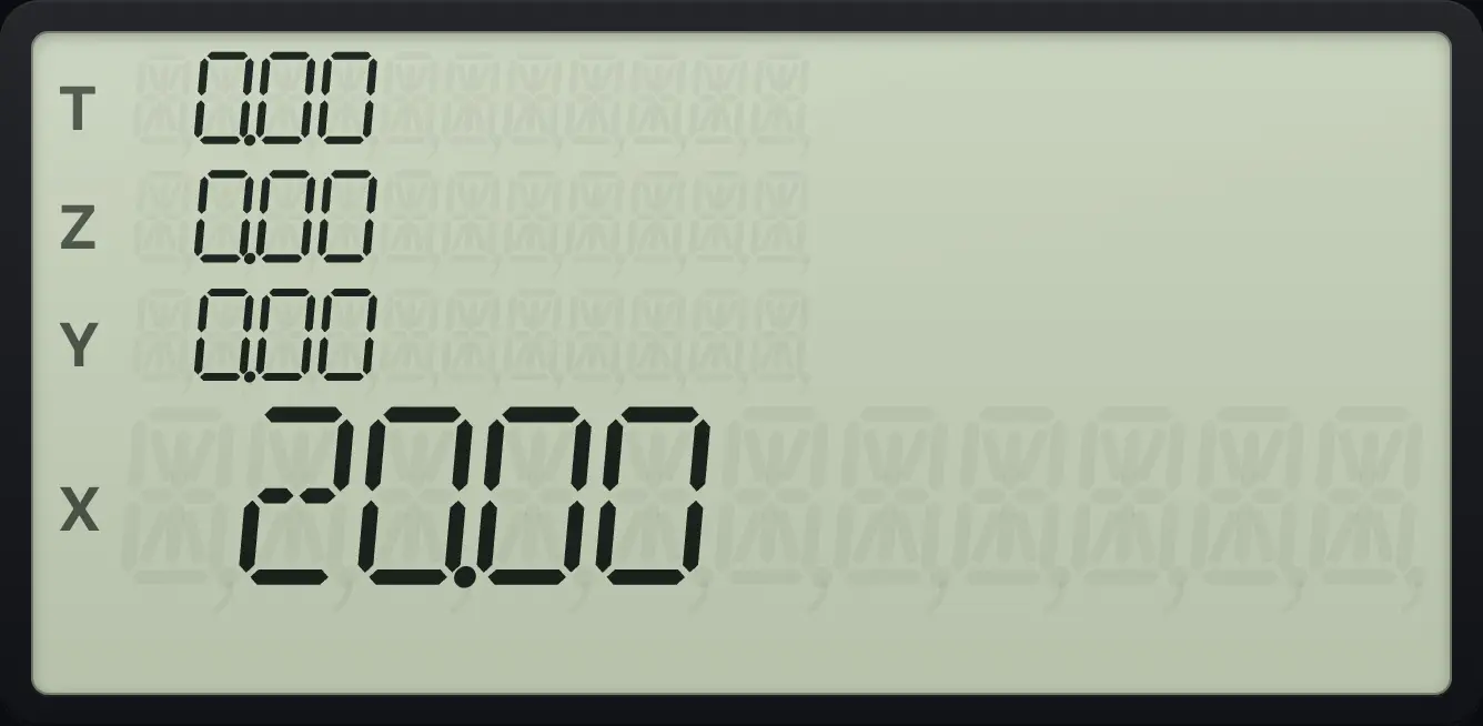 Result of the example "A result lifts the stack when you type a new number" The display shows: 0.00 / 0.00 / 0.00 / 20.00.