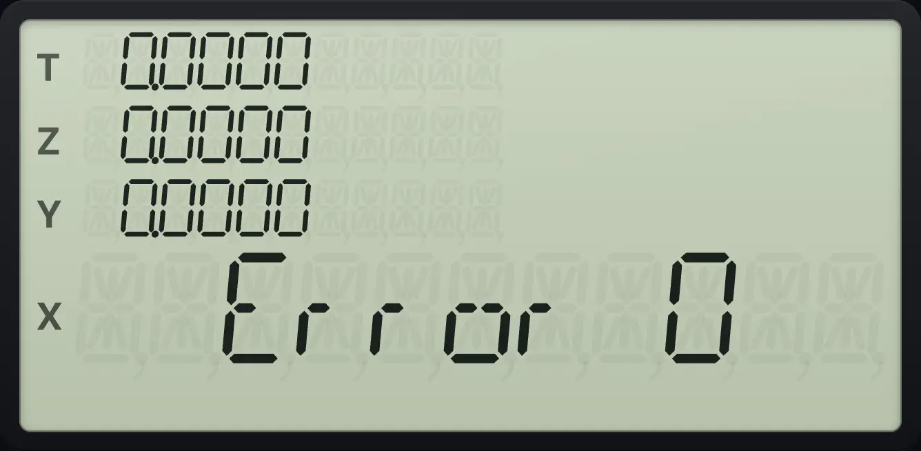 Result of the example "Out-of-range inverse sine" The display shows: Error 0 / 0.0000 / 0.0000 / 0.0000 / 2.0000.