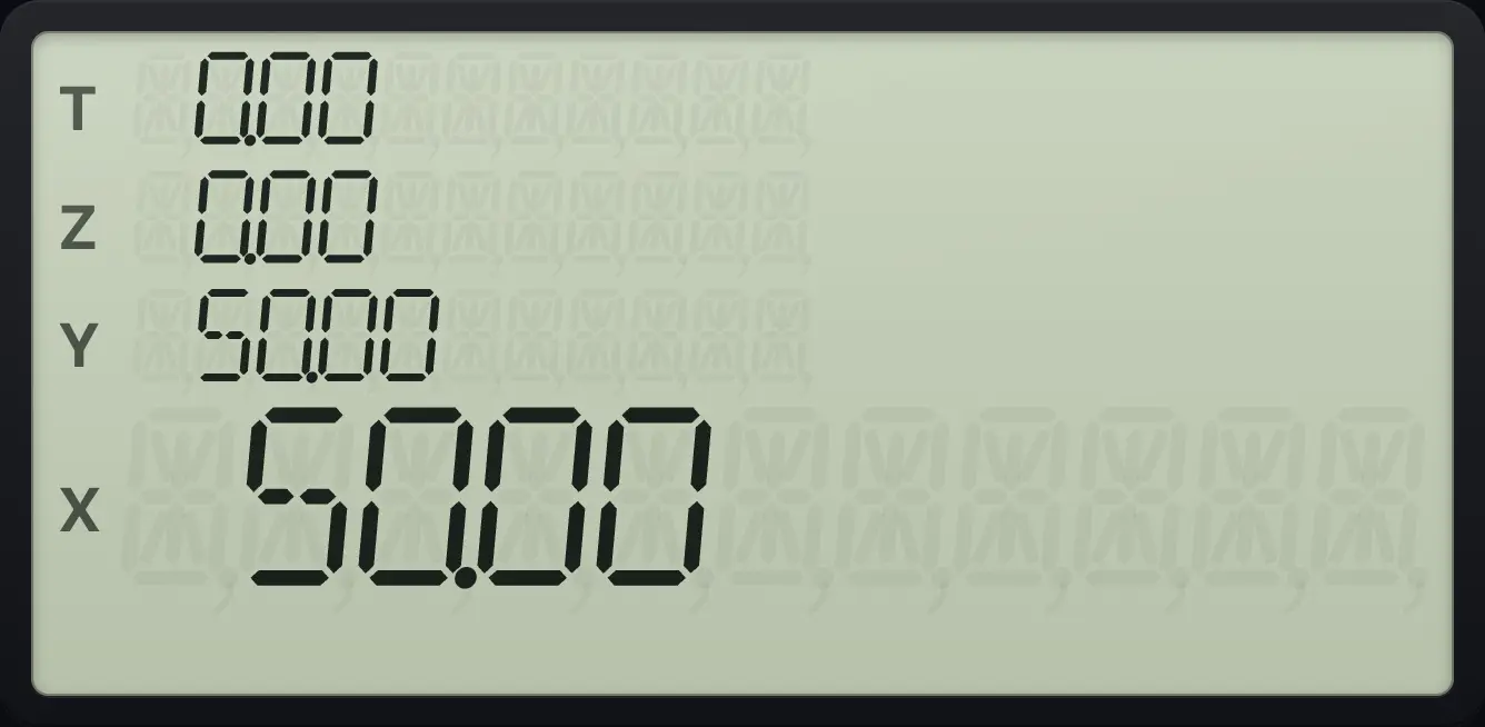Result of the example "Percent change from 50 to 75" The display shows:  0.00 /  0.00 /  50.00 /  50.00.
