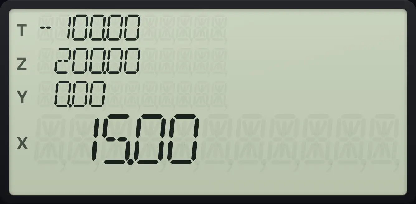 Result of the example "How long to double 100 at 5%?" The display shows: -100.00 /  200.00 /  0.00 /  15.00.