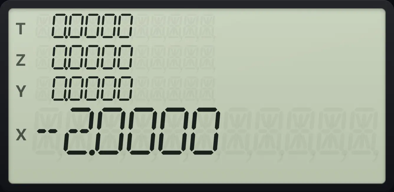 Result of the example "Add a negative number" The display shows: 0.0000 / 0.0000 / 0.0000 / -2.0000.