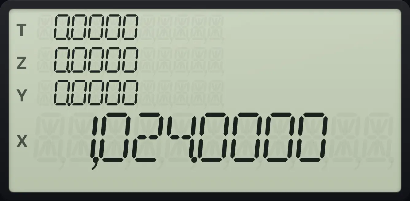 Result of the example "2 to the power 10" The display shows: 0.0000 / 0.0000 / 0.0000 / 1,024.0000.