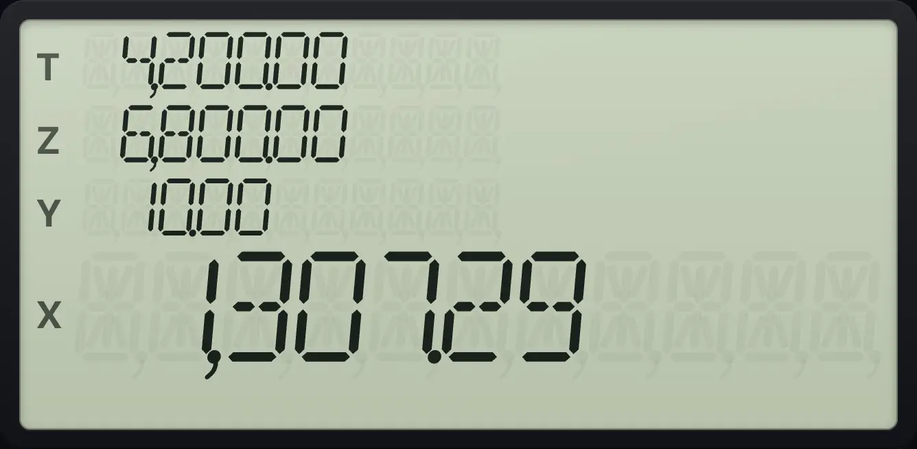 Result of the example "NPV of the project at 10%" The display shows:  4,200.00 /  6,800.00 /  10.00 /  1,307.29.