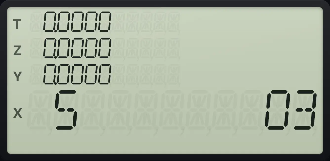 Typing 5 EEX 3: the mantissa on the left, the exponent on the right. The display shows: 0.0000 / 0.0000 / 0.0000 / 5,000.0000 / 5 03.