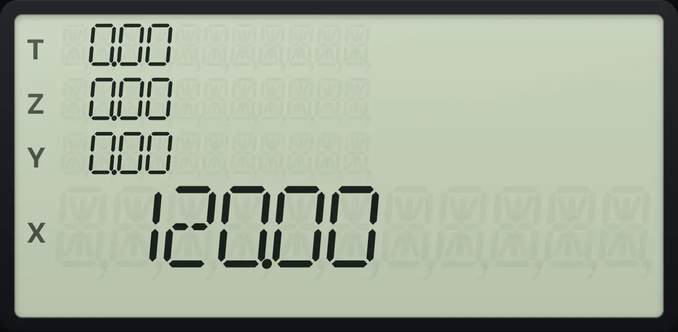 Result of the example "Factorial of 5" The display shows:  0.00 /  0.00 /  0.00 /  120.00.