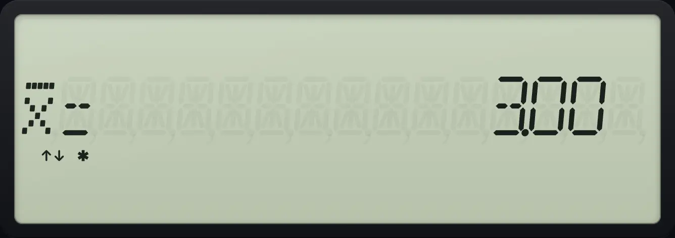 Result of the example "Mean of x" The display shows: x̄= 3.00.