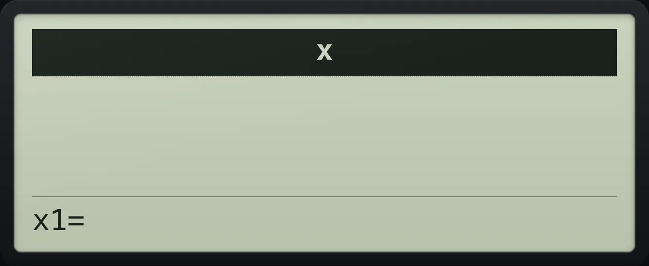 Result of the example "Delete All data" The display shows: x / x1=.