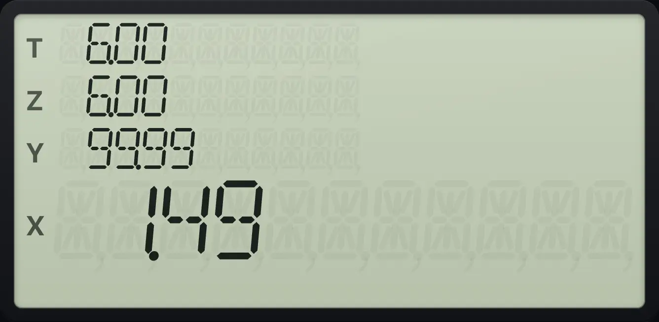 Result of the example "Accrued interest" The display shows:  6.00 /  6.00 /  99.99 /  1.49.