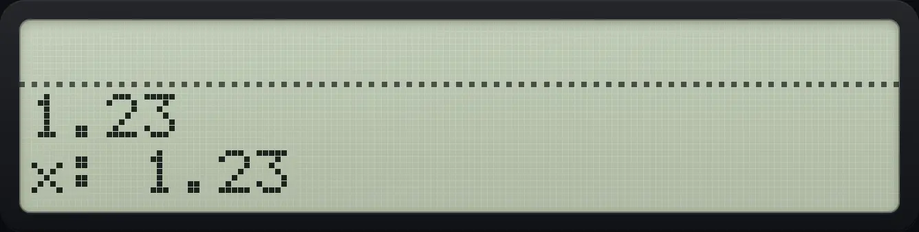 Result of the example "Round to the displayed digits" The display shows: 1.23 / x: 1.23.