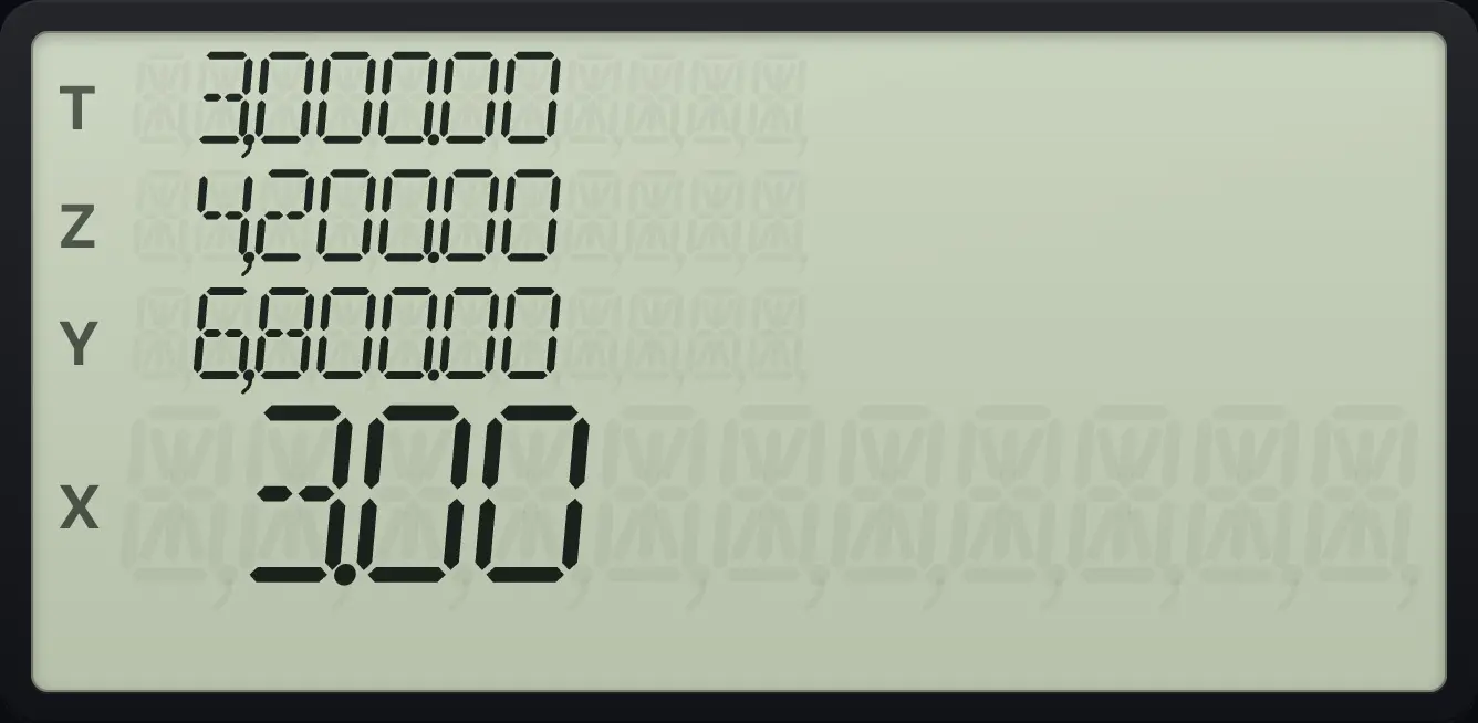 Result of the example "Count the flows" The display shows:  3,000.00 /  4,200.00 /  6,800.00 /  3.00.