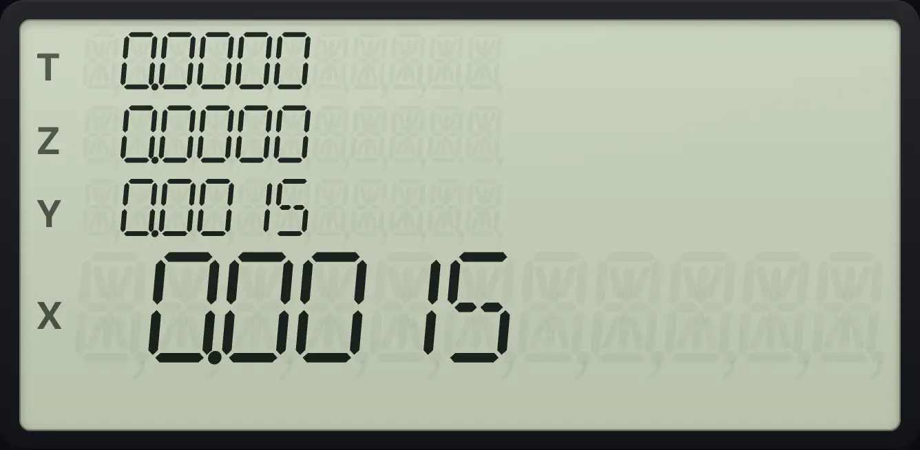 Result of the example "Key in 1.5 × 10⁻³" The display shows:  0.0000 /  0.0000 /  0.0015 /  0.0015.