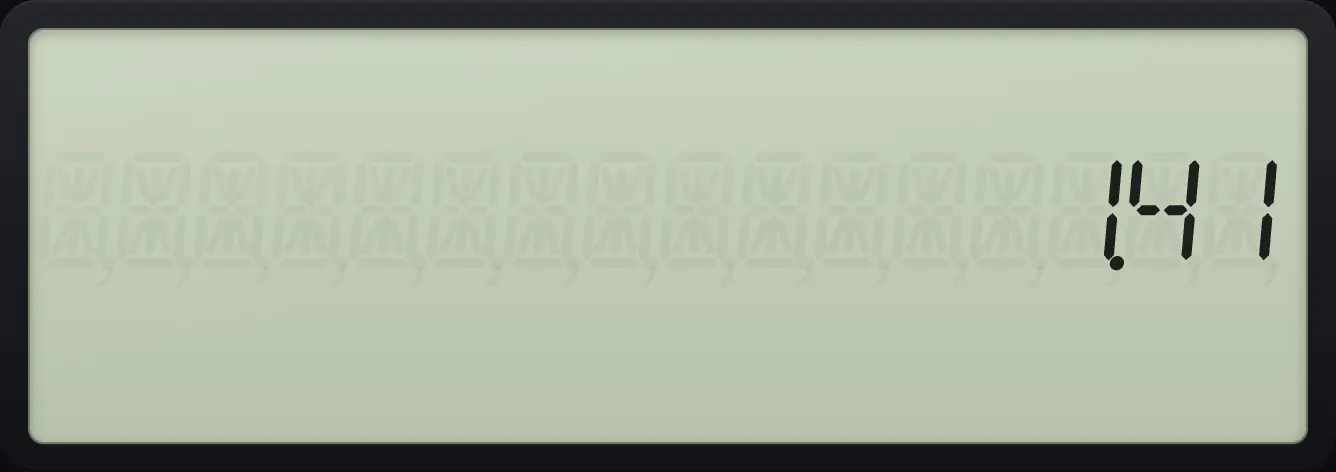 Result of the example "Square root" The display shows: 1.41.