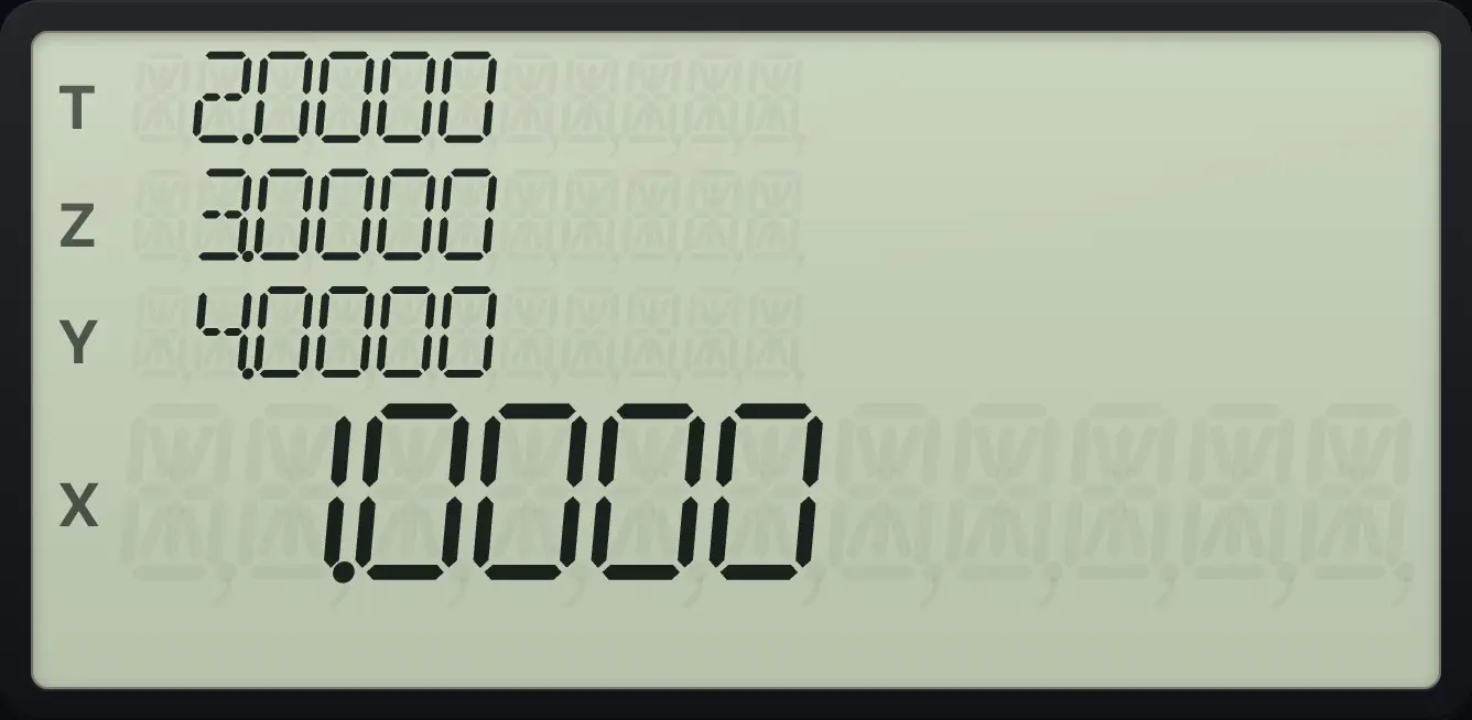 Result of the example "Roll up" The display shows: 2.0000 / 3.0000 / 4.0000 / 1.0000.